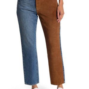 New with Tag Frame Le Original Denim Suede Mix Jeans Size 26